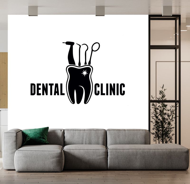 BRITISH TERMINAL 30.48 cm Dental Self Adhesive Decorative Wall Sticker || (30cm X 45cm) btcut5553-1 Self Adhesive Sticker  (Pack of 1)