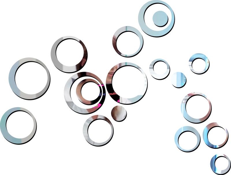 Bikri Kendra 100 cm rings - 3D mirror acrylic wall stickers decorative Self Adhesive Sticker  (Pack of 18)