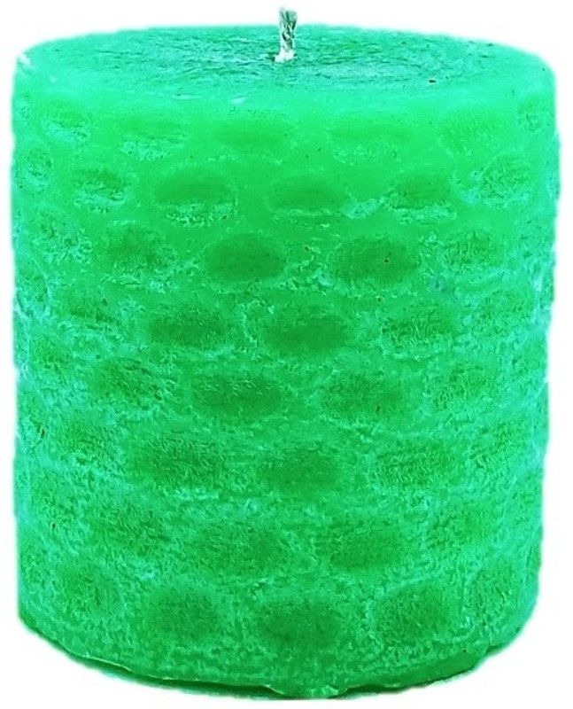 Prabhat collection Lavith Flicker Candles Lemon Grass Scented Rusty Look Romantic Pillar Candle Candle  (Green, Pack of 1)