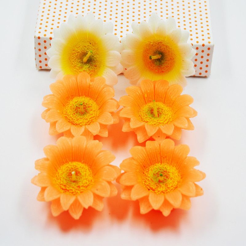 ME&YOU Decorative Designer Wax Candles Diya for Diwali, Designer handicraft diyas and candals for Diwali Decorating Items, Green Color Diwali Diya IZ18DiyaPack6FlowerShapeOrange-009 Candle  (Orange, Pack of 6)
