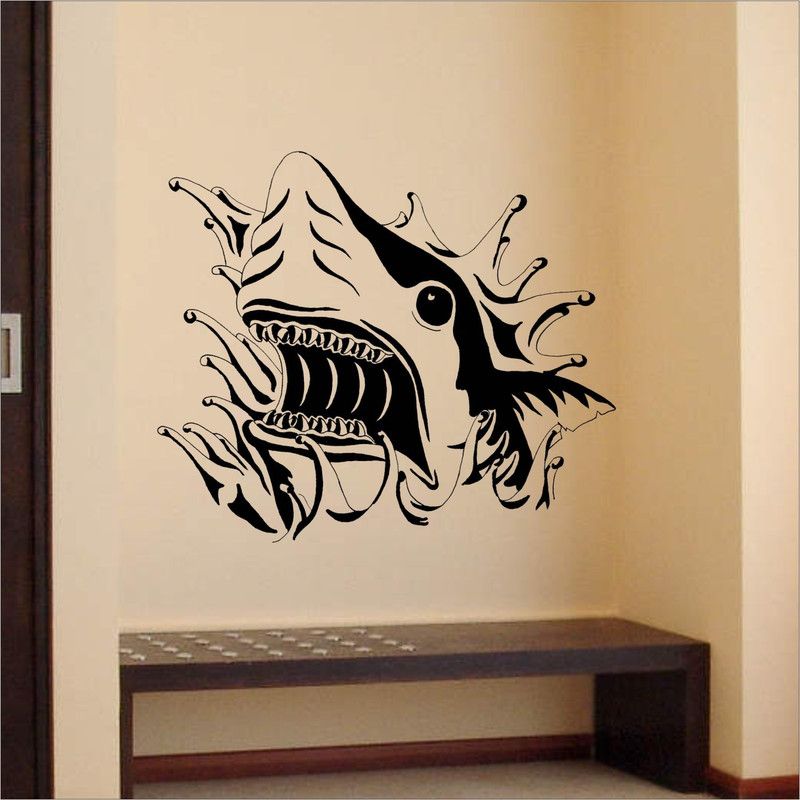 Decor Villa 48.26 cm Decor Villa Shark Wall Decal and Sticker Size-48*43 Cm Self Adhesive Sticker  (Pack of 1)