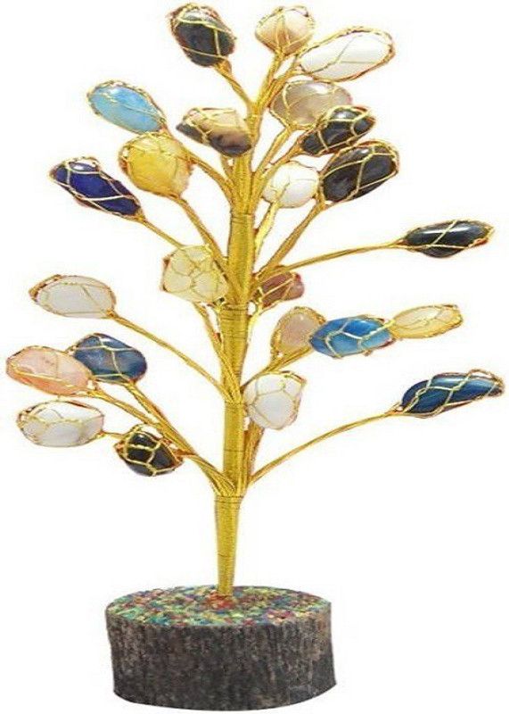 numeroastro Feng Shui Semi Precious Gemstones Tree ( 25 Cms) (Big) Decorative Showpiece - 30 cm  (Stone, Multicolor)