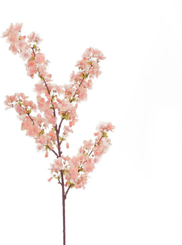 Home4U Peach Cherry Blossom Flowers Pink Cherry Artificial Flower  (38.5 inch, Pack of 1, Single Flower)