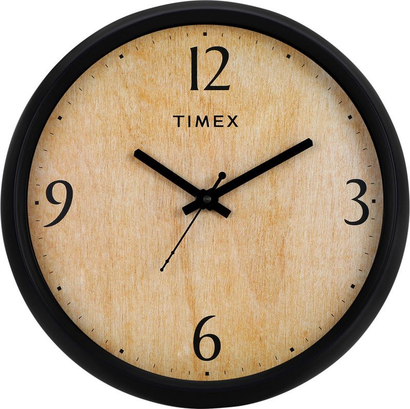 Timex Analog 30.5 cm X 30.5 cm Wall Clock  (Black, With Glass, Standard)
