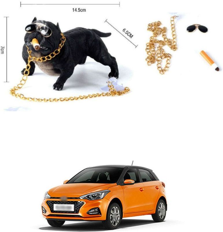 PRTEK Cute Sleeping Dog for Car, Home Interior, Office Work Table Designs 122 Decorative Showpiece - 8 cm  (Brass, Multicolor)
