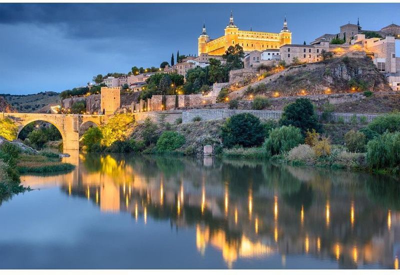 Artzfolio 91.44 cm Old Town Toledo Skyline on the River, Spain Peel & Stick Vinyl Wall Sticker 36inch x 24inch (91.4cms x 61cms) Self Adhesive Sticker  (Pack of 1)