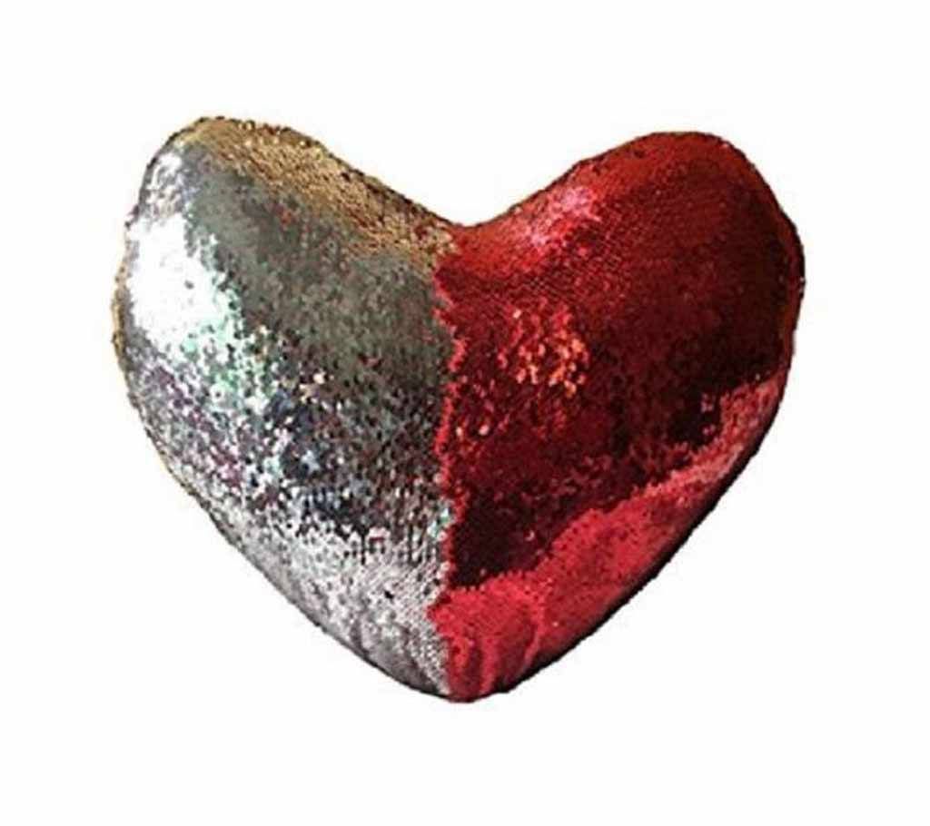 Heart Shape Mermaid Pillow-Red&Silver