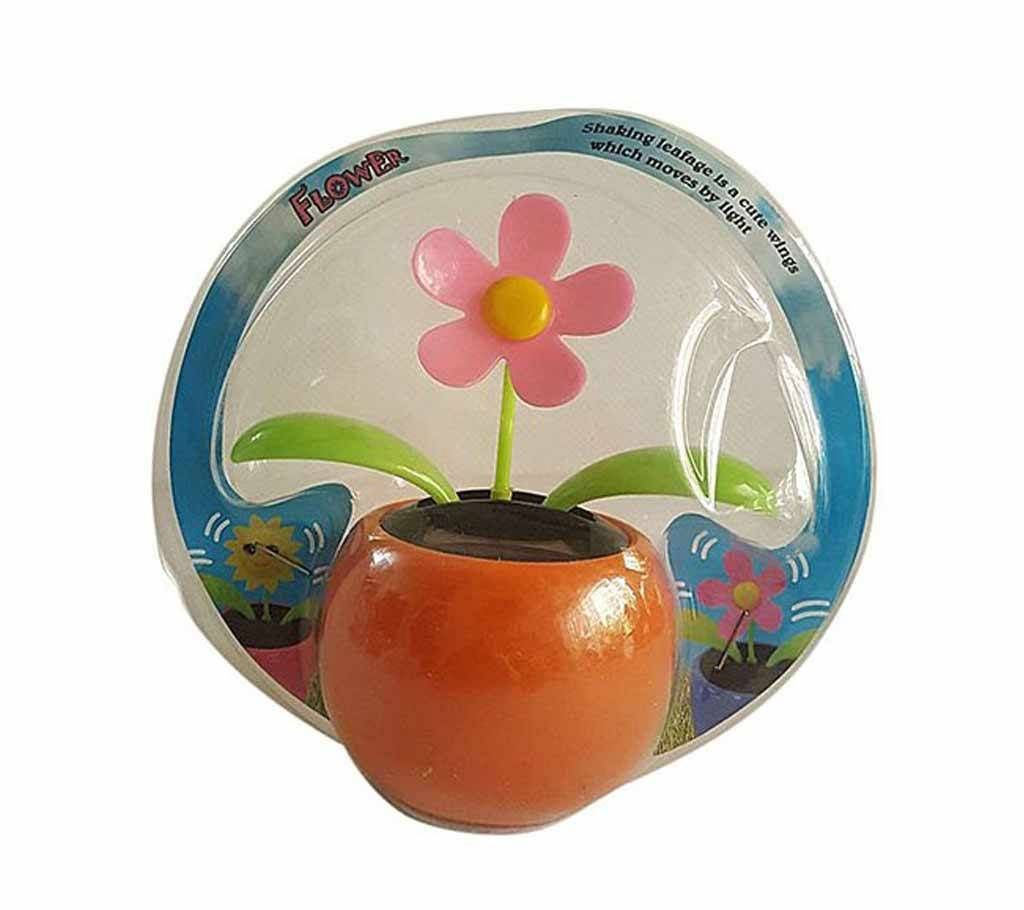 Pink Flower with shaking leaves - solar powered showpiece Orange