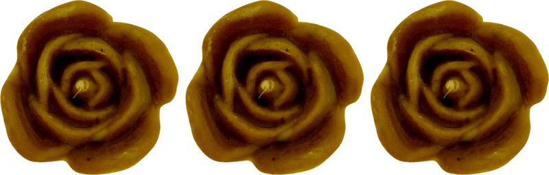 Little Floating Rose Candle - Pack of 3 Candle  (Yellow, Pack of 3)