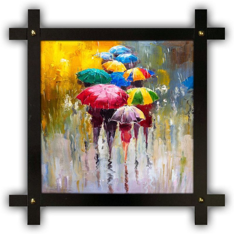 Poster N Frames Cross Wooden Frame Hand-Crafted with photo of Modern Arts 18095-crossframe Digital Reprint 16.5 inch x 16.5 inch Painting  (With Frame)