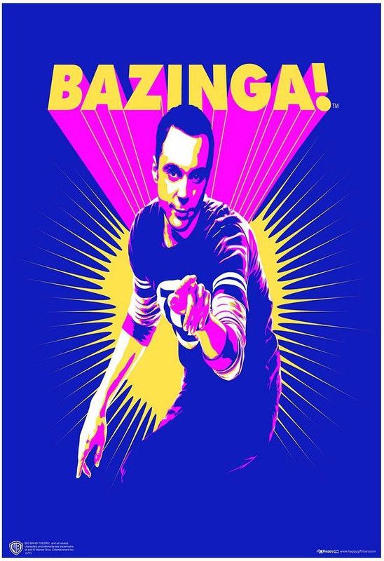 WB Official Licensed Big Bang Theory Sheldon Cooper Bazinga Poster A3+ 13 x 19 inches Paper Print  (19 inch X 13 inch, Rolled)