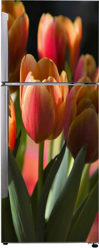 K2A Studio 60 cm pretty flower tulips wallpaper sticker for fridge decor Self Adhesive Sticker  (Pack of 1)