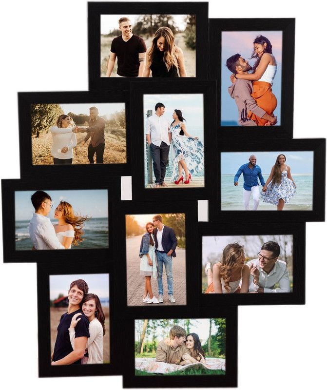 i2 frames Wood Personalized, Customized Gift Best Friends Reel Photo Collage gift for Friends, BFF with Frame, Birthday Gift,Anniversary Gift Wall  (Black, 10 Photo(s), 10x15 cm)