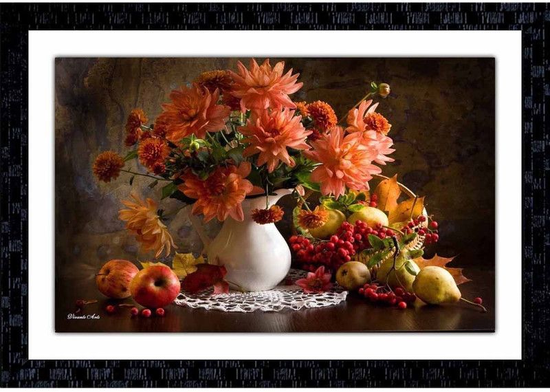 Janki Online Modern Art Flower Canvas Large Glass Wall Paintings with Frame for home decoration item for bedroom for sale Canvas 14 inch x 20 inch Painting  (With Frame)