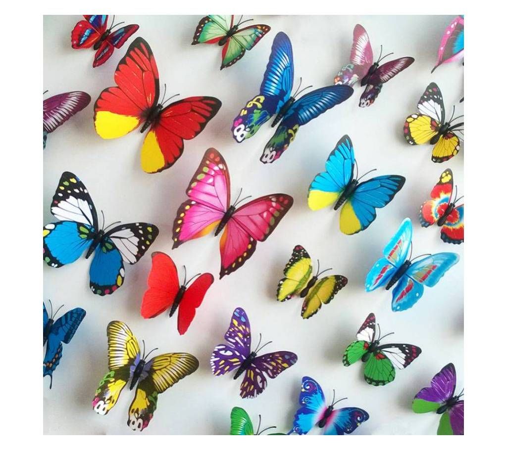 Baby room Butter Fly Wall Sticker Plastic Made 12pc