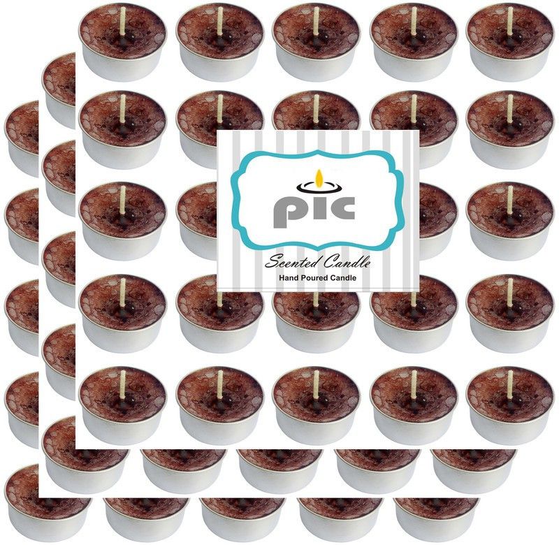 PIC Pure Indian Candle Handmade Southern Pecan Chocolate Fragrance Tea Light Candle Candle  (Brown, Pack of 75)
