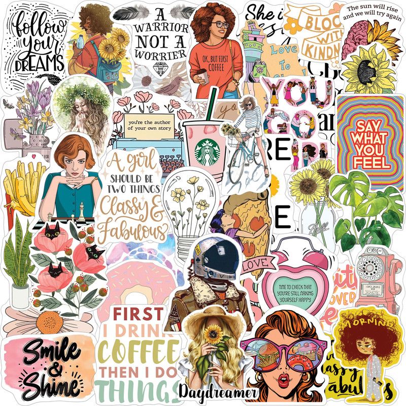 twinster 6.35 cm Special Stickers For Girls Premium Quality & Unique Collection (Pack of 50 Pcs) Self Adhesive Sticker  (Pack of 50)