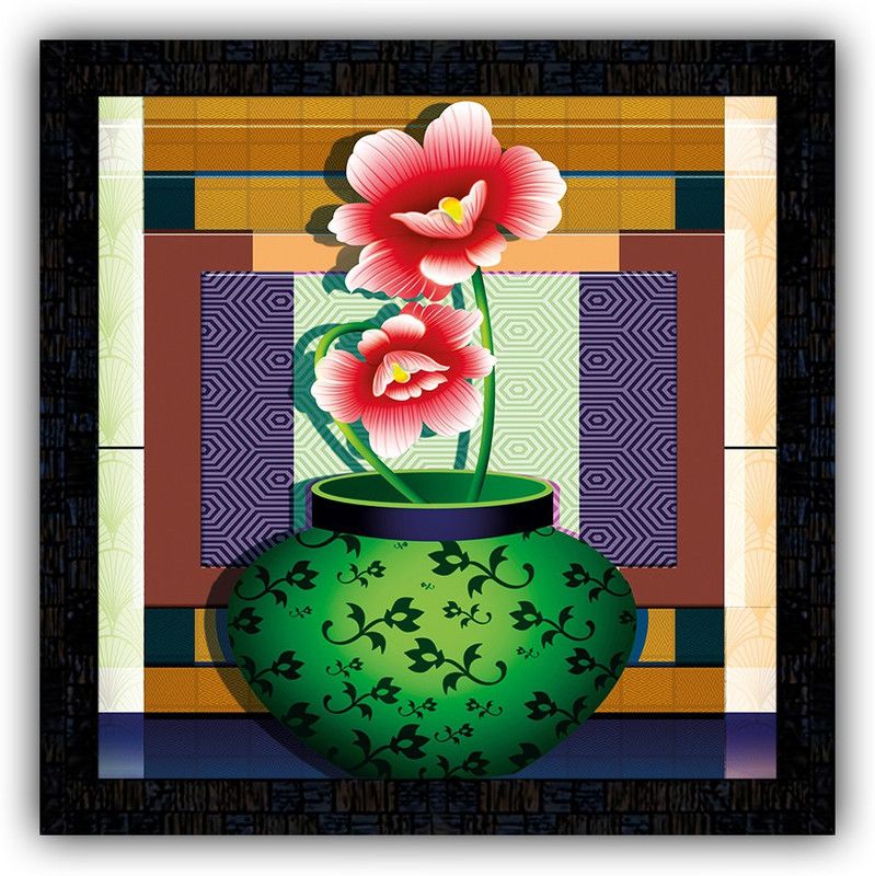 Poster N Frames framed poster of Flower floral-14900 Digital Reprint 14 inch x 14 inch Painting  (With Frame)