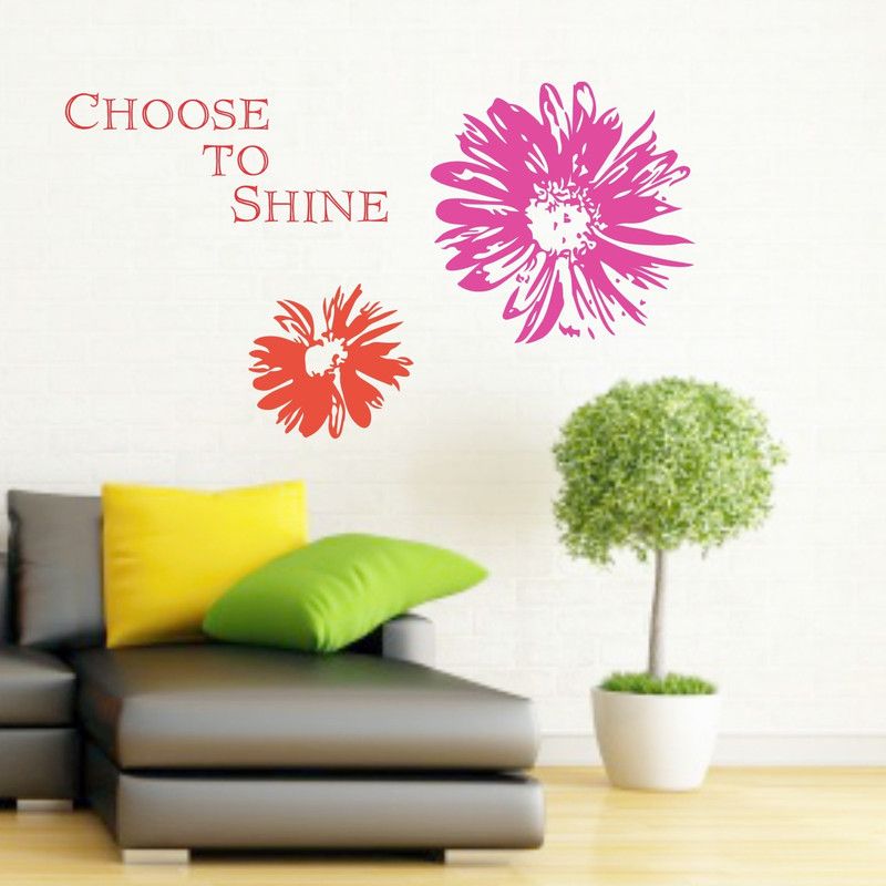 StickMe 100 cm Colourful Sunflowers - SM 004 Self Adhesive Sticker  (Pack of 1)