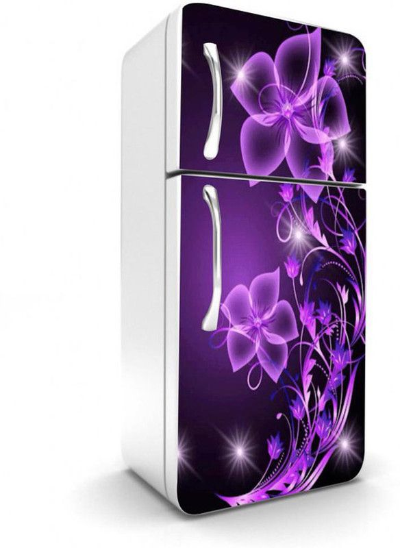 sp decals 60 cm Abstract Blue FlowerSelf Adhesive Vinyl Sticker Fridge wrapSticker Self Adhesive Sticker  (Pack of 1)