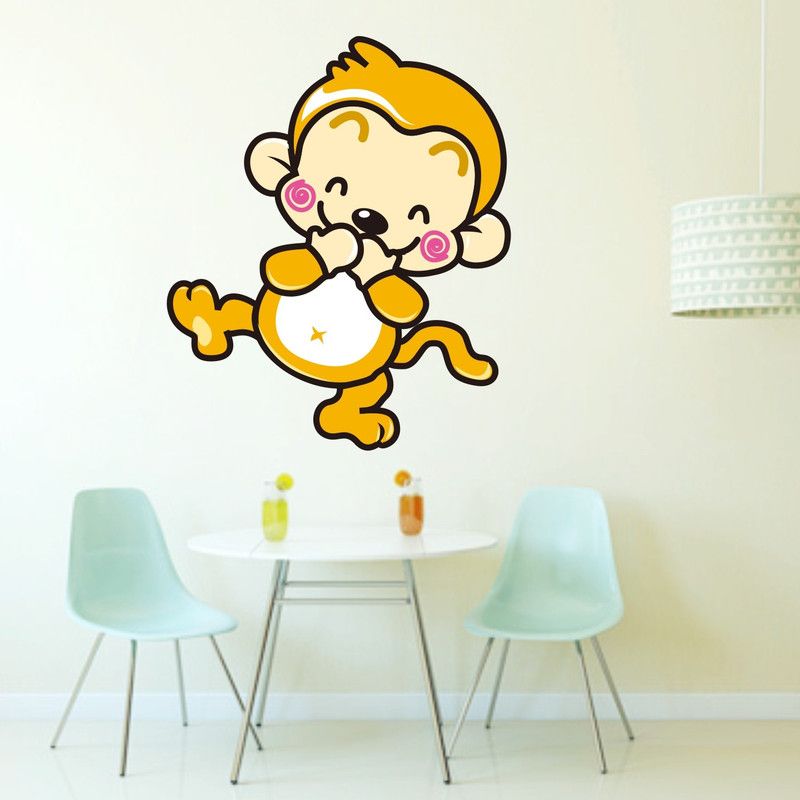 StickMe 50 cm Laughing Monkey Wall Sticker - SM 149 Self Adhesive Sticker  (Pack of 1)