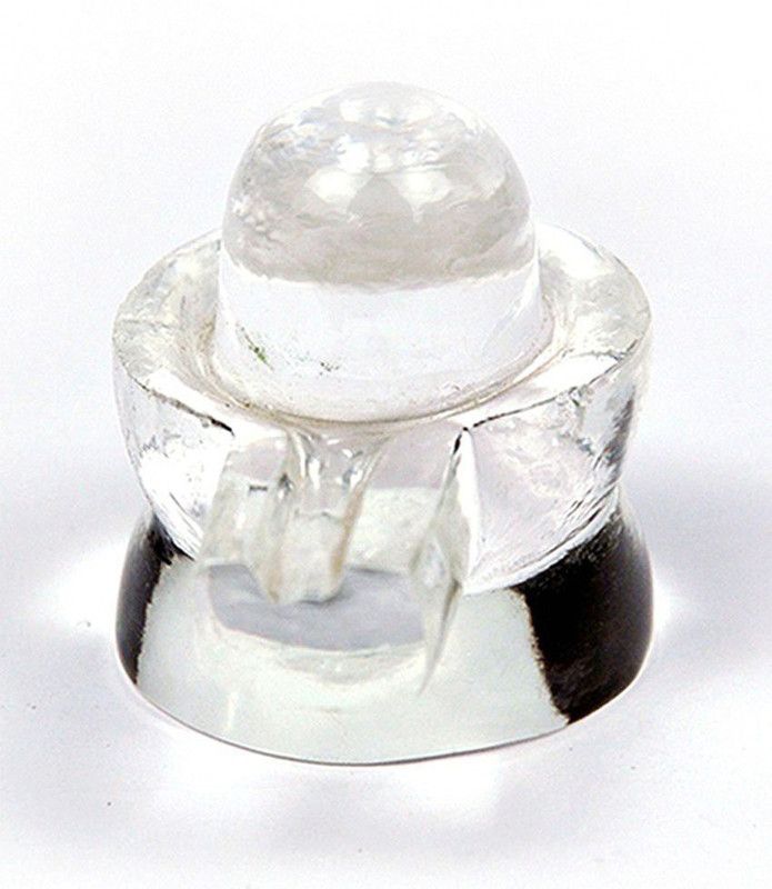 Shiv Crystal Shivling Decorative Showpiece - 1 cm  (Glass, White)