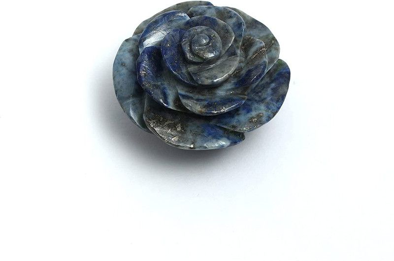 SP COSMIC CREATION Natural Lapiz Lazuli Decorative Flower Figure Decorative Showpiece - 15 cm  (Stone, Multicolor)