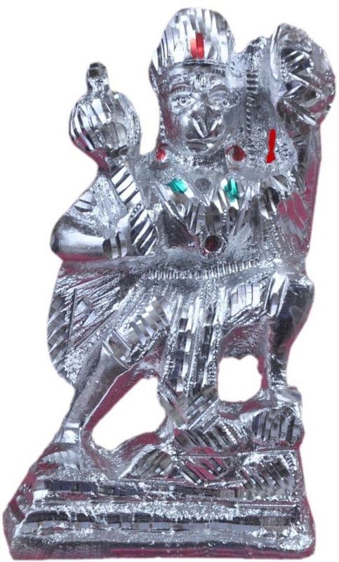 jy Hanuman Standing God Idol Decorative Showpiece - 13 cm  (Aluminium, Silver)