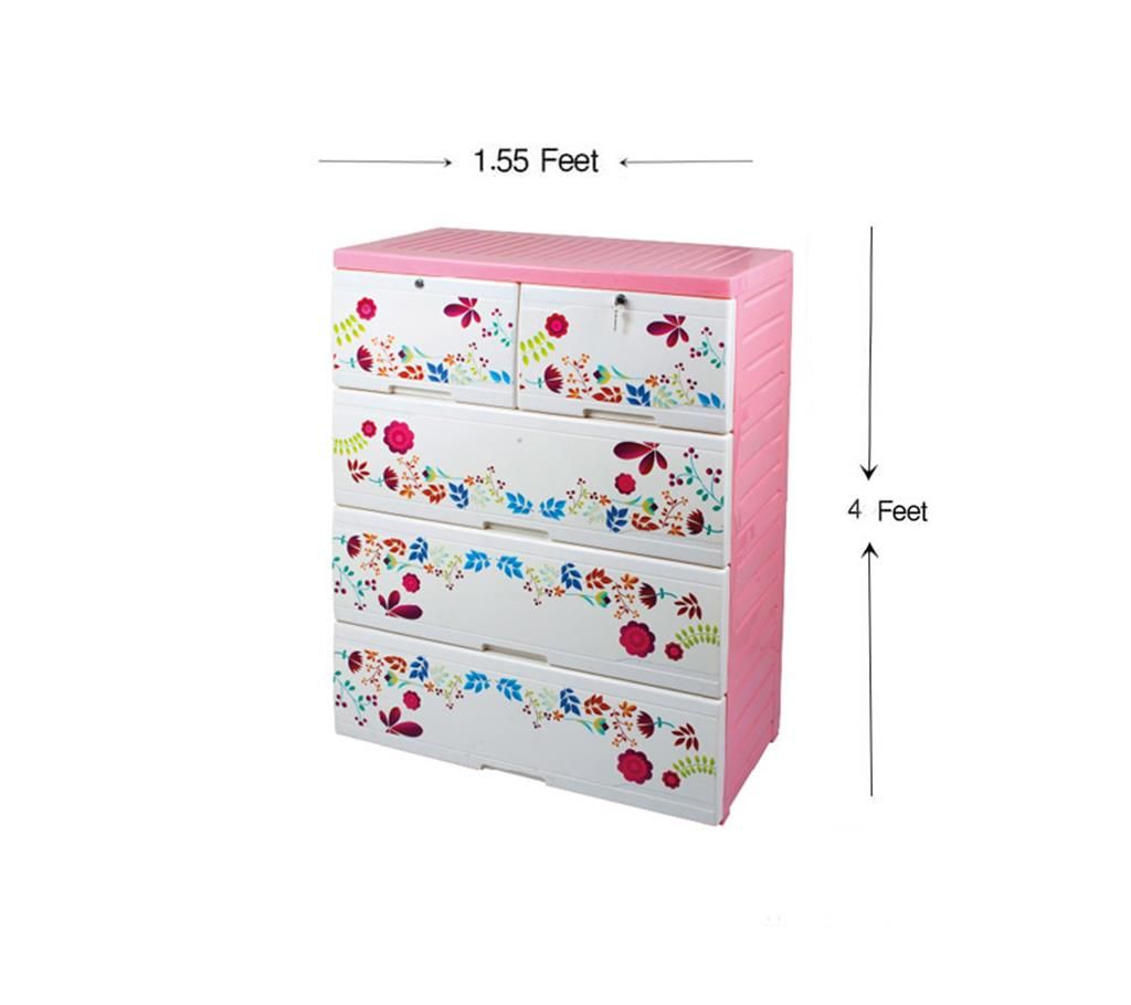 702-1 Flossy Blossom Wardrobe ( Double 4 Drawer)