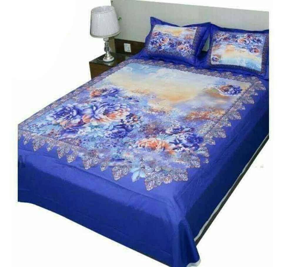 King Size Cotton Bed Sheet with Matching 2 Pillow Covers