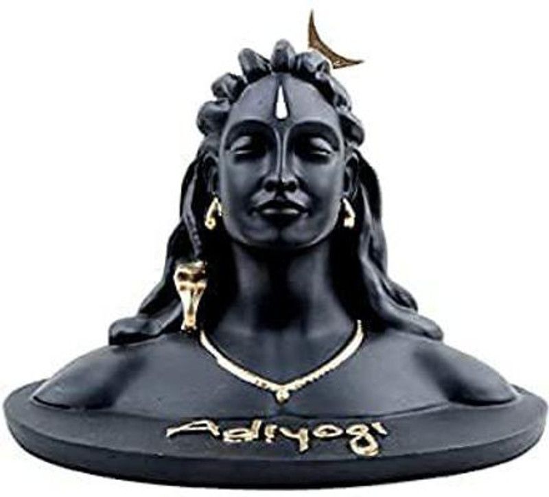 Aru Craft Best Adiyogi Statue for Car Dashboard, Table & Pooja & Home Decor Decorative Showpiece - 10 cm  (Polyresin, Black)
