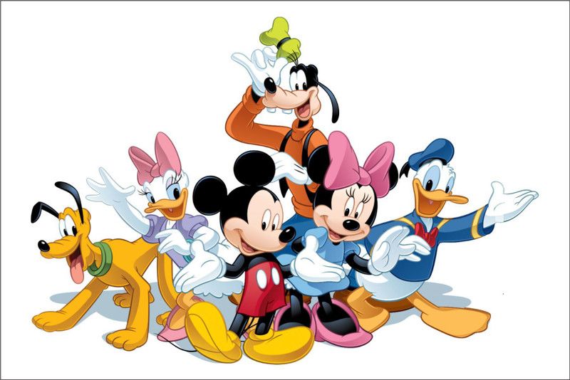 AK WALL STICKERS 49 cm Mickey friends wall sticker (size-60x49cm) Self Adhesive Sticker  (Pack of 1)