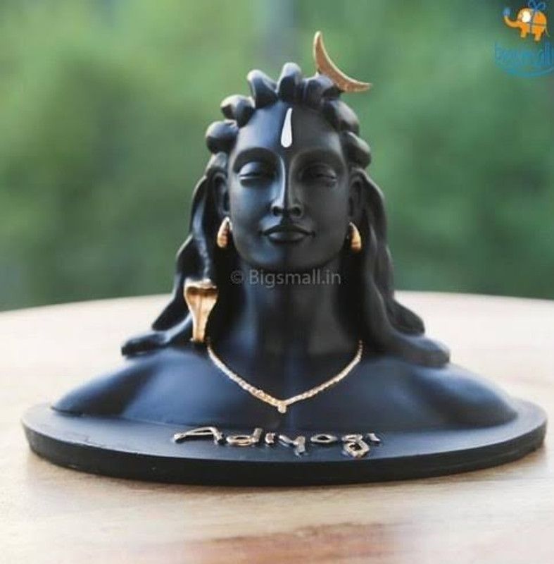 NAVYAKSH Aadiyogi statue Decorative Showpiece - 11 cm (Polyresin, Black) Decorative Showpiece - 11 cm  (Polyresin, Black)