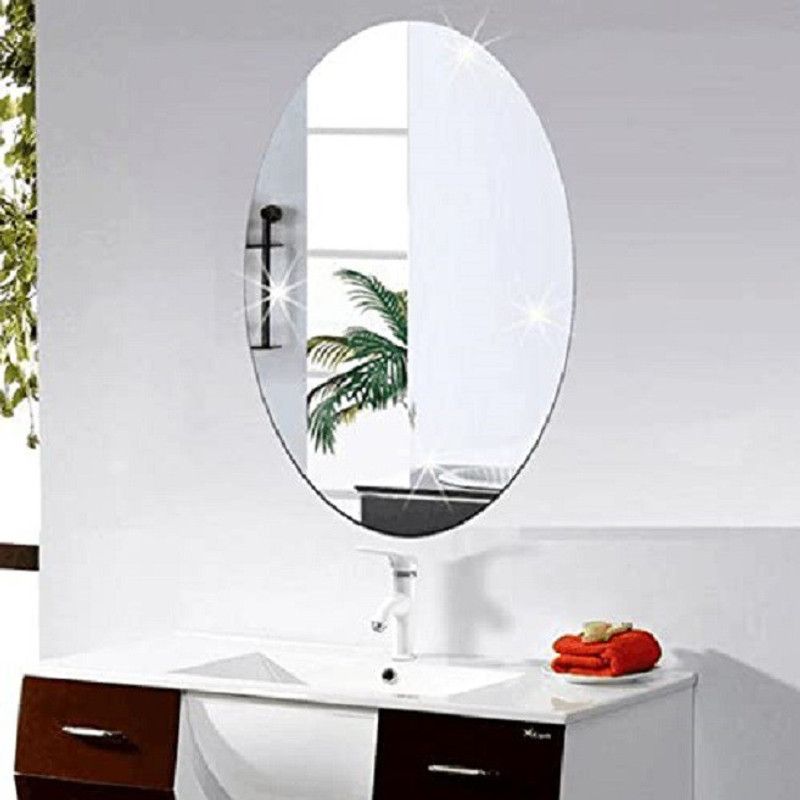 Kunhar Frameless Oval Wall Mirror, 15 X 21 Inch, (Pack of 1) Decorative Mirror  (Oval)