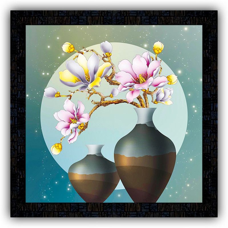 Poster N Frames framed poster of Flower floral-m-52 Digital Reprint 14 inch x 14 inch Painting  (With Frame)