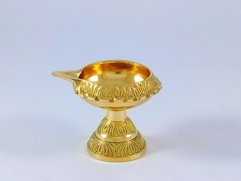 Ansh Brass Table Diya  (Height: 2.25 inch)