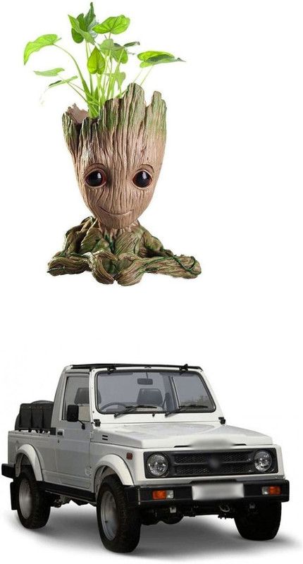 PRTEK Guardians of The Galaxy Baby Groot Multi Purpose Flower Pot/Pen Stand 134 Decorative Showpiece - 8 cm  (Plastic, Multicolor)