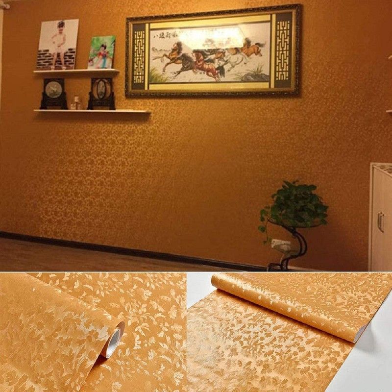 Jyanshu Creation Abstract Gold Wallpaper  (1000 cm x 40 cm)