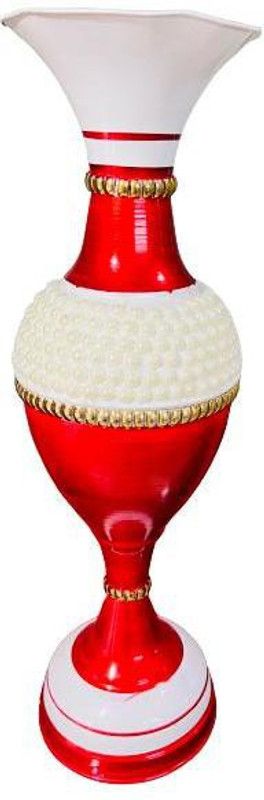 Iron Vase  (24 inch, Red, White)