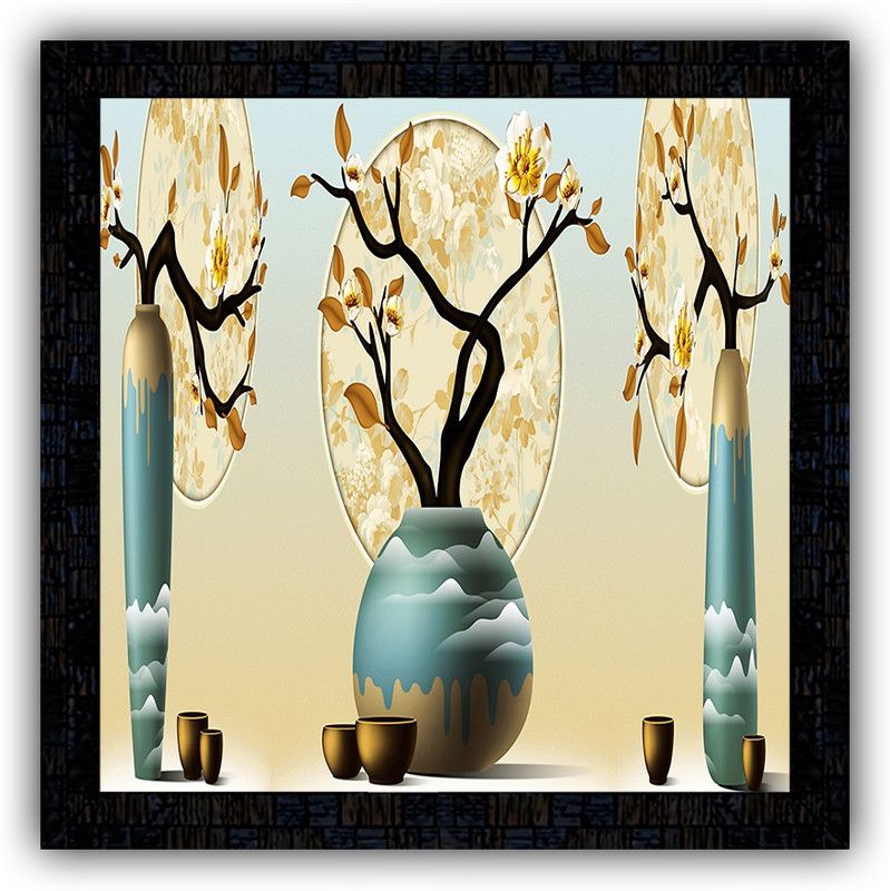 Poster N Frames framed poster of Flower floral-18389 Digital Reprint 14 inch x 14 inch Painting  (With Frame)