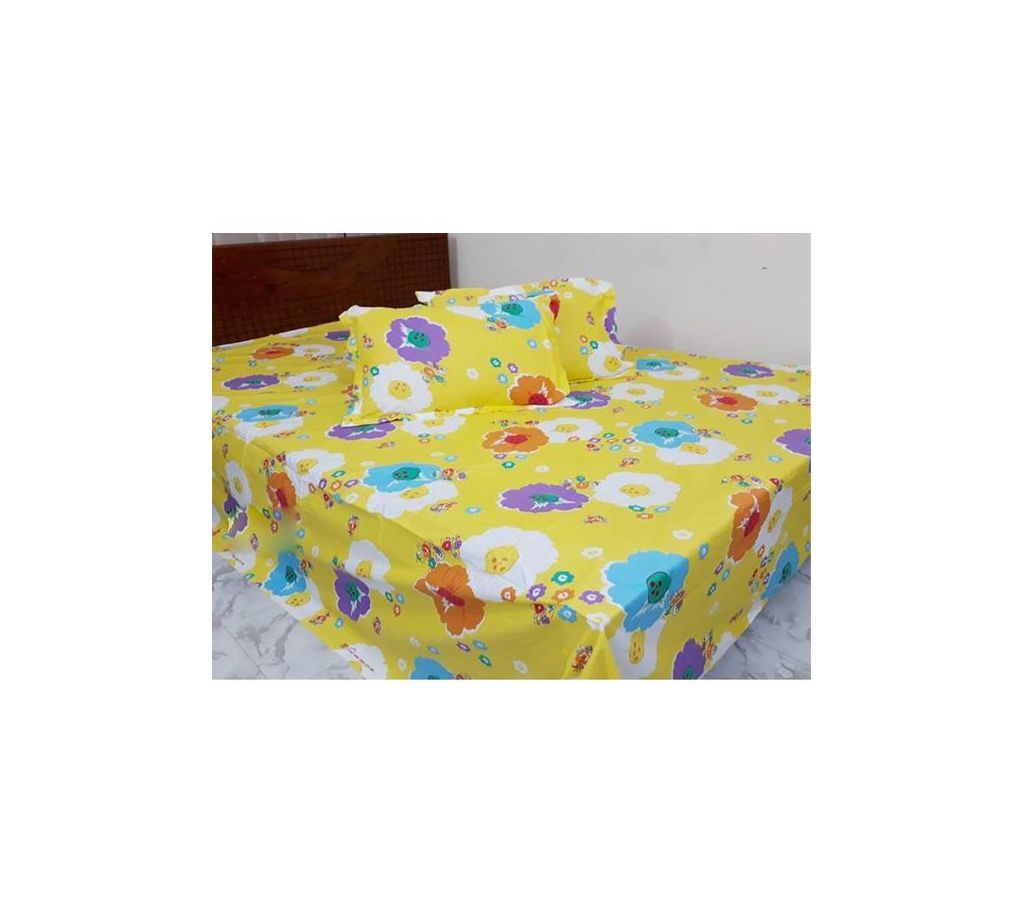Double Size 100% Cotton Bed Sheet- Multi-Color