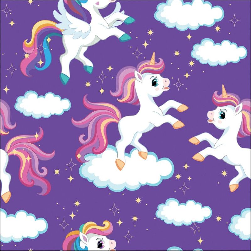 WallWear 300 cm WW-UNICONECLOUD Self Adhesive Sticker  (Pack of 1)
