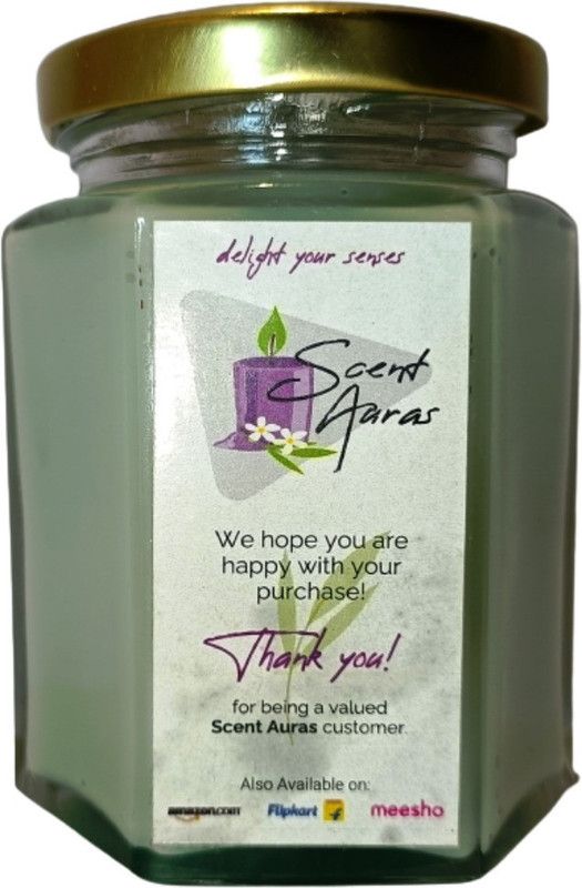 Genesys Scent Auras Lemon Grass Scent Fragrance Candle (Pack of 1) Candle  (Green, Pack of 1)