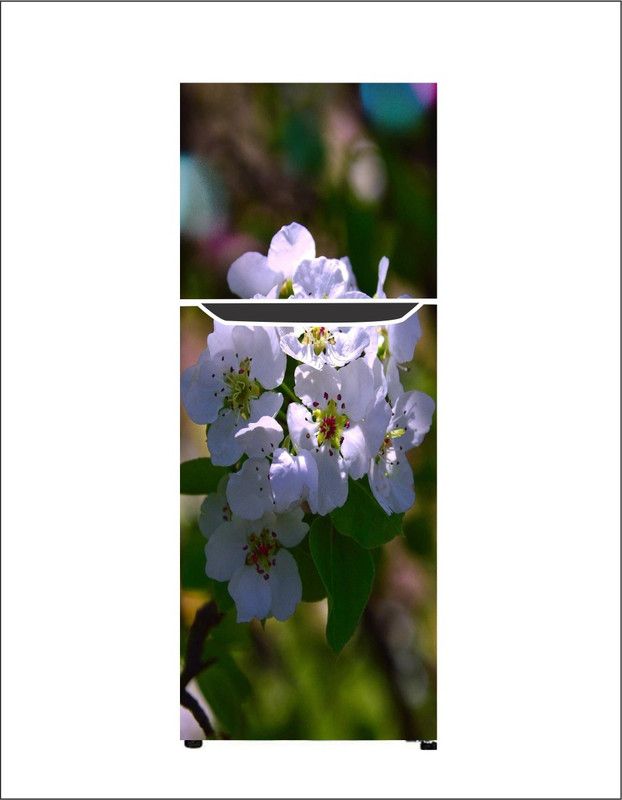 Decals Point 160 cm White Flowers Self Adhesive Sticker  (Pack of 1)