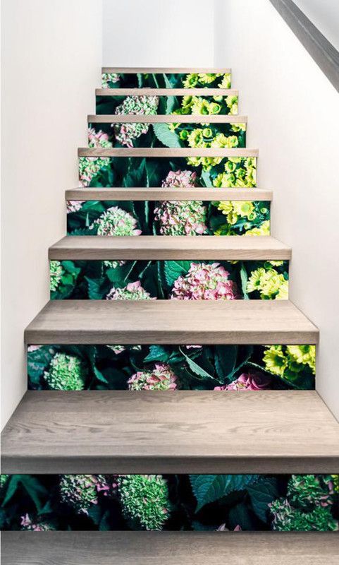 MADHUBAN DECOR 144.78 cm forest flower stairs sticker (PVC Vinyl) Self Adhesive Sticker  (Pack of 1)