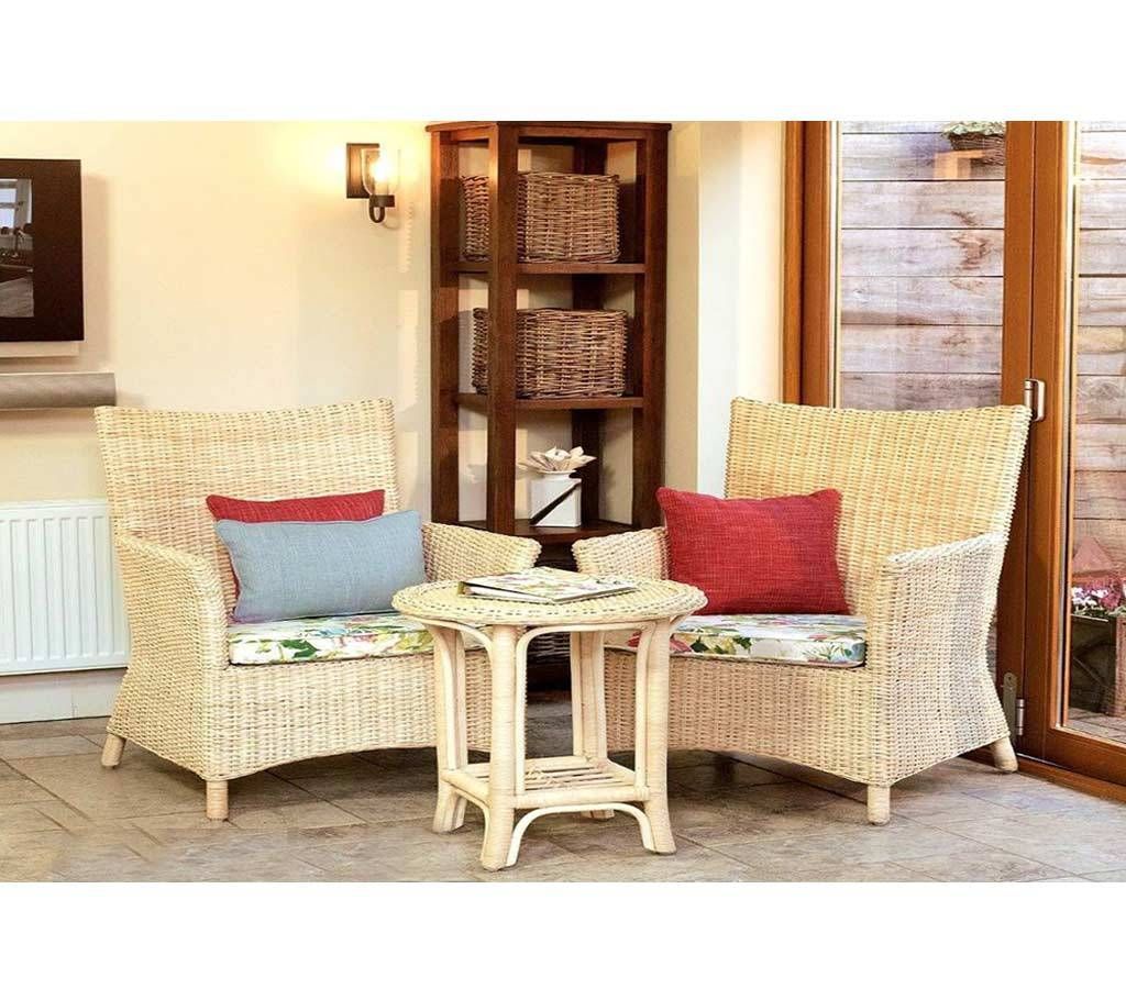 Design Cane Tea Table Set - Brown