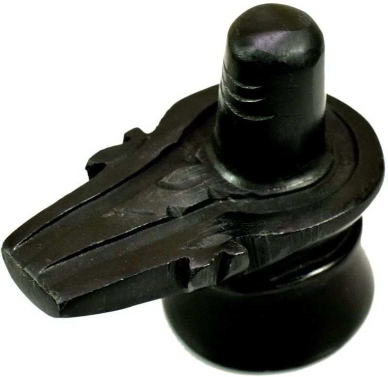 Amazing India 3 Inch Black Marble Shiva Lingam Shivling Decorative Showpiece - 7.5 cm  (Stone, Black)
