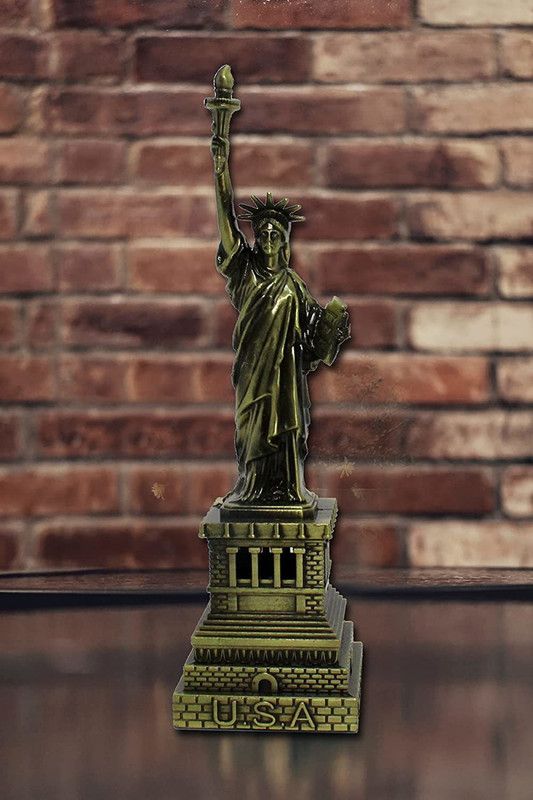 Look And Took The Statue of Liberty, Brass Metal Homes Decorative Showpiece Decorative Showpiece - 16 cm  (Metal, Brown)