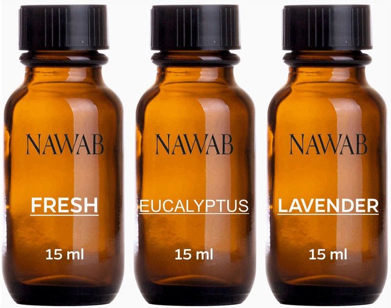 NAWAB essential aroma Diffuser oil(Fresh,Lavender,Eucalyptus-15ml each) Aroma Oil