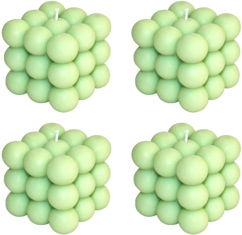 Scented Bubble Candle | Scented Candles For Home Décor Candle  (Green, Pack of 4)